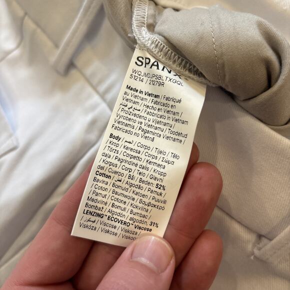 SPANX Stretch Twill Wide Leg Pant In Bone White Women’s Size Small Pet 31” In - Picture 4 of 11